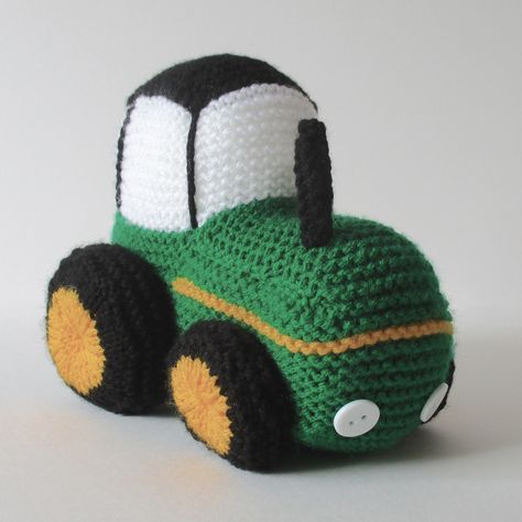 https://flic.kr/p/x1wrYu | Tractor | Knitting patterns by Amanda Berry Knitted Toys Free Patterns, Large Knitting, Knitting Project Bag, Custom Crochet, Fun Crochet Projects, How To Purl Knit, Knitted Toys, Knitting Projects, Amigurumi Pattern