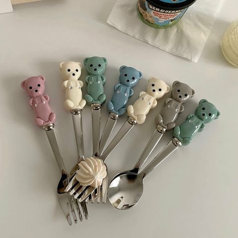 Crockery Design, Cute Furniture, Cute House, Cute Kitchen, Cute Room Decor, Kitchen Items, Kitchen Stuff, Forks, Teddy Bears