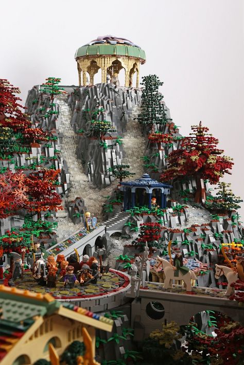 Lego Rivendell, Lego Mountain, Lego Hacks, Lego Hobbit, Lego Poster, Lego Hogwarts, Lego Knights, Wall Brick, Lego Sculptures