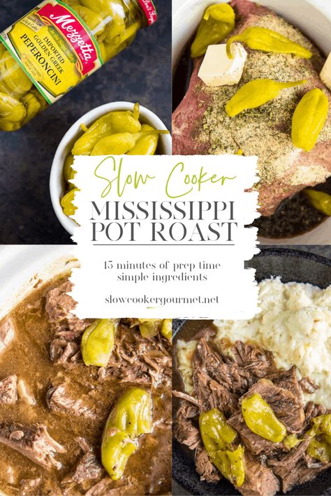 Crock Pot Roast With Pepperoncini, Slow Cooker Beef With Pepperoncini, Pot Roast With Pepperoncini Slow Cooker, Pepperoni Roast Crock Pot, Beef Roast Pepperoncini, Roast Beef Crock Pot Recipes With Banana Peppers, Beef With Pepperoncini Slow Cooker, Pepperocini Beef Crock Pot, Clean Mississippi Pot Roast