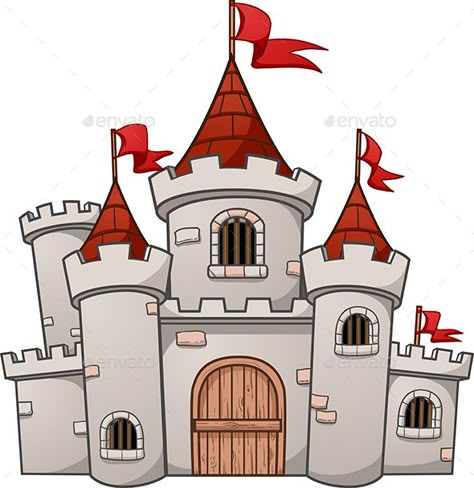 Cartoon medieval castle. Vector clip art illustration with simple gradients. All in a single layer. EPS10 file included. Cartoon Castle Drawing, Castle Art Drawing, Simple Castle Drawing, Draw Castle, Castle Clip Art, Castle Drawing Easy, Simple Castle, Castle Cartoon, Castle Clipart