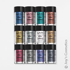 1 NYX Face & Body Glitter Powder Pigment "Pick Your 1 Color" *Joy's cosmetics* Nyx Glitter, Nyx Lipstick Matte, Powder Face, Nyx Lipstick, Glitter Face, Glitter Pigment, Bleach Tie Dye, Pigment Eyeshadow, Glitter Powder