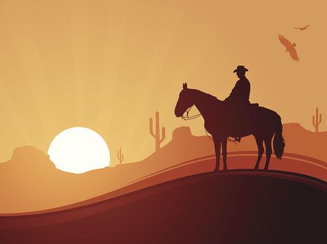 Cowboy Background Drawing by Filo Cowboy Sillouette Painting, Wild West Wallpaper, Cowboy Background, Horses Sunset, Cowboy Paintings, Cowboy Drawing, Cowboy Illustration, Cowboy Draw, Cowboy Silhouette