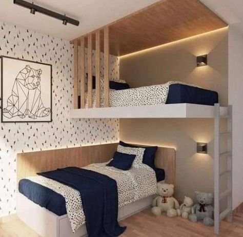 Bunk Bed Rooms, Kids Bed Design, Bunk Beds Built In, Kids Room Interior Design, Bunk Bed Designs, Kids Bedroom Inspiration, Kids Bedroom Designs, Kids Interior Room, Small Room Design