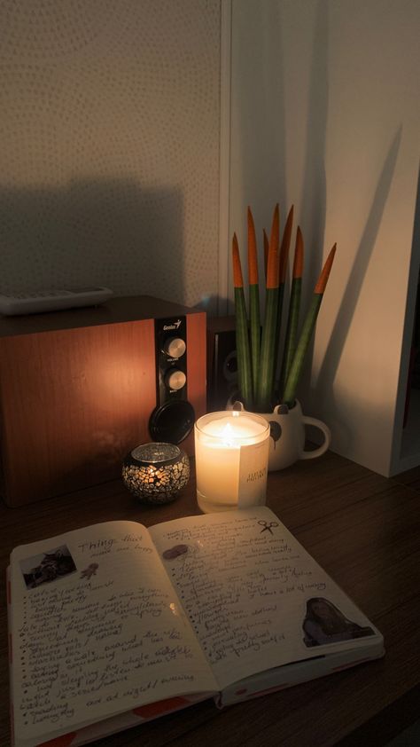 Candle Journal Aesthetic, Journaling Candle Aesthetic, Cozy Journal Aesthetic, Journaling At Night Aesthetic, Night Journaling Aesthetic, Winter Journal Aesthetic, Healing Journaling Aesthetic, Journaling Aesthetic Dark, Journaling At Night