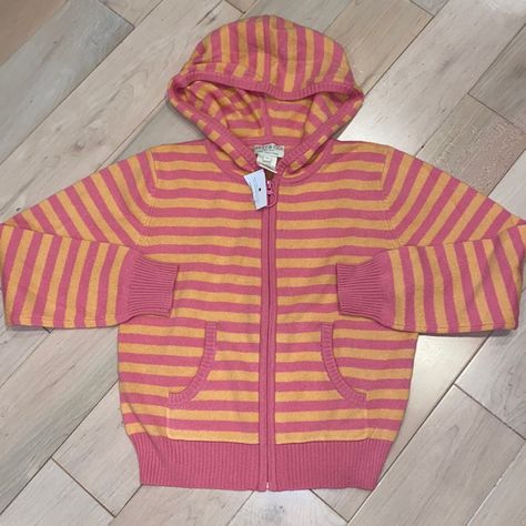 New No Flaws Beautiful Girls Size 10 Runs Bit Smaller Beautiful Pink, Striped Hoodie, Zip Jacket, 100% Cashmere Vintage Zip Up, Fun Jackets, Best Hoodie, Pink Hoodies, Girls Raincoat, Winter Jacket North Face, Pink Zip Up Hoodie, Girls Denim Jacket, Colorful Jacket