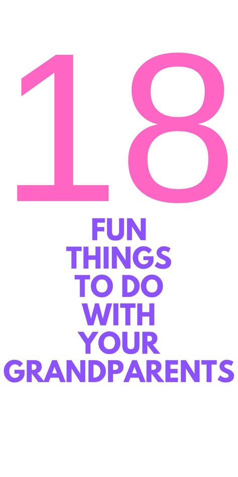 18 FUN Things To Do with your Grandparents - here are things for you to do with your grandparents. These are fun things to do with grandparents. Things To Do With Grandparents, Productive Activities, Grandparents Activities, Tattoo Health, Bored At Home, What To Do When Bored, Things To Do At Home, Things To Do When Bored, Fun Places To Go