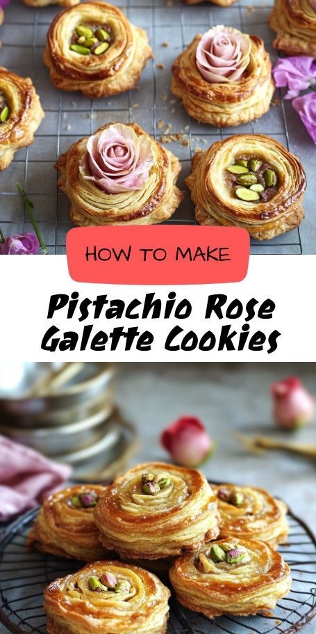 Pistachio Rose Galette des Rois Cookies: Elegant Autumn Delight Celebrate autumn with these Pistachio Rose Galette des Rois Cookies, infused with warm spices and floral notes. Perfect with tea or coffee, these cookies add elegance to your fall gatherings. Enjoy 24 homemade treats in just 35 minutes! #AutumnBaking #PistachioCookies #ElegantTreats Pistachio Rose Cookies, Pistachio Pastry, Pistachio Rose, Autumn Spices, Holidays Recipes, Rose Cookies, Pistachio Cookies, Fall Gathering, Tea Cookies