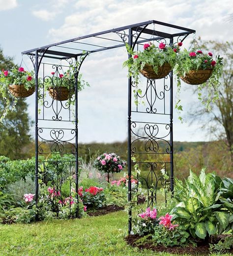 Iron Arbors and Trellises - Ideas on Foter Pergola Arch, Metal Garden Arbor, Iron Pergola, Metal Arbor, Metal Trellis, Cheap Pergola, Pergola Swing, Healing Garden, Garden Arbor