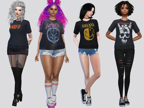 Sims 4 Cc Nirvana Shirt, Sims 4 Cc Band Tees Patreon, Sims Cc Band Tees, Band Tee Sims 4 Cc, Ts4 Graphic Tee, Sims Cc Graphic Tee, Sims 4 Cc Clothes Graphic Tees, Sims 4 Band Shirts, Band Shirts Sims 4 Cc