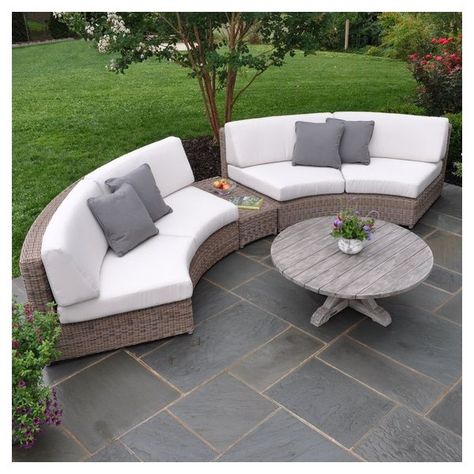 Kingsley Bate Sag Harbor Loveseat with Cushions | Perigold Inground Outdoor Seating, Wicker Garden Corner Sofa, Curved Garden Furniture, Curved Garden Sofa, Corner Sofa Outdoor Patio, Upholstered River Rock Seating, Curved Outdoor Sofas, Corner Sofa Garden Outdoor Seating, Curved Patio