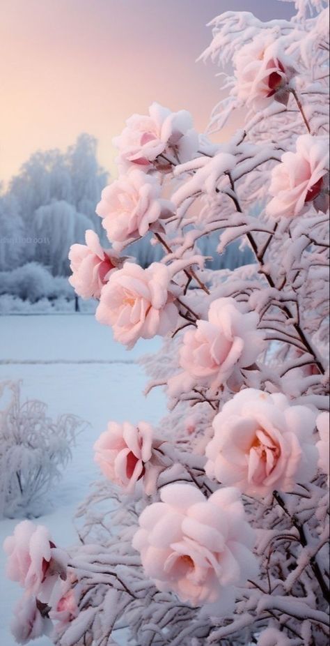 #snow #roses #beautiful #wallpapers #pretty #winter #aesthetic #fantasy #dreamy Winter Roses Wallpaper, Winter Astethic Wallpapers, Snow Flower Aesthetic, Nutcracker Wallpaper Iphone, Christmas Astethic Wallpaper Iphone, Pink Winter Background, Winter Astethic, Winter Wonderland Wallpaper, Soothing Images