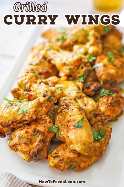 Thai Curry Chicken Wings, Curry Chicken Wings Recipes, Curry Wings Recipe, Thai Wings, Curry Wings, Curry Chicken Wings, Curry Coconut Milk, Chili Wings, Homemade Curry Powder