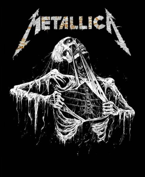 Music Tattoo, Cover Art, Heavy Metal, Metallica, Skeleton, Black And White, Music, White, Black