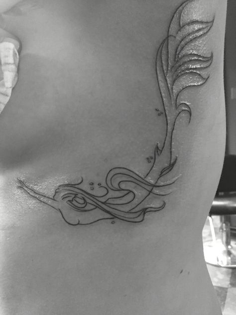 Rib mermaid tattoo Seashell Rib Tattoo, Mermaid Tattoo Ribs, Mermaid Rib Tattoo, Ocean Rib Tattoo, Ribcage Tattoo, Mermaid Tattoo, Mermaid Tattoos, Side Tattoos, Cozy Aesthetic