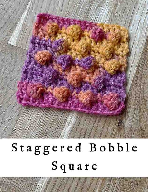 4 Brilliantly Bumpy Bobble Stitch Granny Squares Granny Square Bubble Stitch, Bubble Granny Square Crochet, Bubble Granny Square, Bobble Stitch Granny Square, Bobble Granny Square, Crochet Granny Square Tutorial, Granny Square Tutorial, Bobble Crochet, Crochet Disney