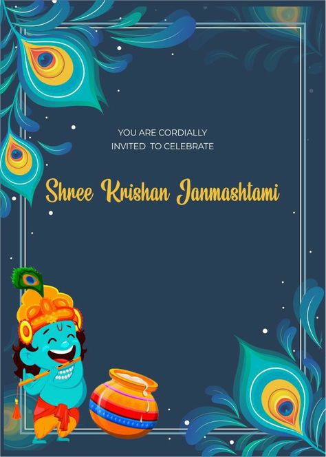 R Janmastmi Invitation Card, Krishna Janmashtami Template, Janamashtmi Poster Design, Krishna Janmashtami Invitation Card, Janamashtmi Creative Ad, Krishna Invitation Template, Janmashtami Templates, Janmashtami Invitation Card, Happy Janmashtami Poster