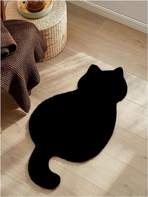 Amazon.com: QWINEE Cute Cat Animal Shape Plush Rugs Cat Bed Mat Non Slip Soft Bath Carpet Thick Bath Mats for Pet Bed Mat Living Room Kitchen Black 18"*30" : Home & Kitchen Standing Cat, Plush Rugs, Nordic Style Home, Gatto Carino, Mat Living Room, Kitchen Black, Bed Mats, Cat Animal, Living Room Mirrors