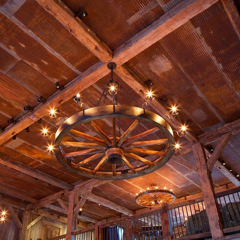 Barn Hangout Ideas, Wagon Wheel Chandelier Diy, Barn Chandelier, Hangout Area, Wagon Wheel Light, Western Lamps, Wheel Lamp, Wagon Wheel Decor, Kitchen Upstairs