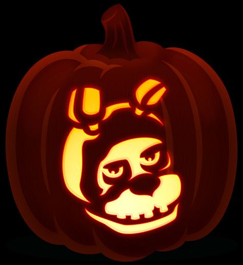 Fnaf Pumpkin Carving, Fnaf Pumpkin, Cool Pumpkin Designs, Halloween Pumpkins Carvings Designs, Halloween Pumpkin Stencils, Halloween Pumpkin Crafts, Fnaf Crafts, Pumpkin Cravings, Cute Pumpkin Carving