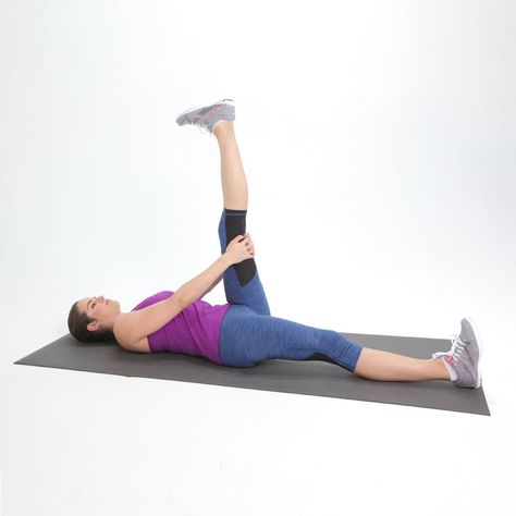 Hamstrings: Reclined Stretch Best Hamstring Stretches, Psoas Iliaque, Hamstring Stretches, Posture Fix, Tight Hamstrings, Tight Hip Flexors, Hamstring Stretch, Shin Splints, Popsugar Fitness