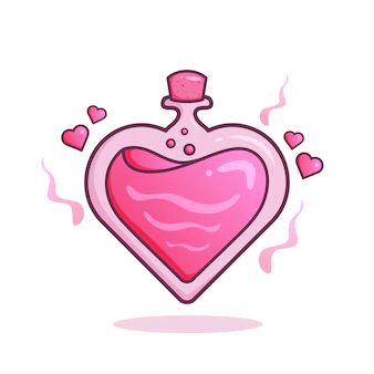 Galative! | Freepik Potion Illustration, Pink Potion, Sticker Icon, Drawing Wallpaper, Love Potion, Adorable Cartoon, Pink Love, Cute Illustration, Premium Vector