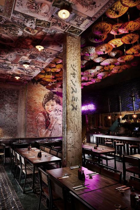 Asian Bar Design, Rock Bar Design, Asian Restaurant Interior Design, Asian Restaurant Design, Sushi Bar Design, Asian Bar, Chinese Bar, Cherry House, Bar Pictures