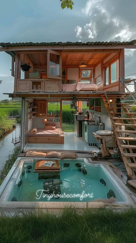 Kitchen Tiny House, Tiny Living Room Ideas, Tiny Bedroom Ideas, Prefab Outdoor Kitchen, Camper House, Small Prefab Homes, Prefab Shed, Cottage Bedroom Ideas, Modern Bahay Kubo