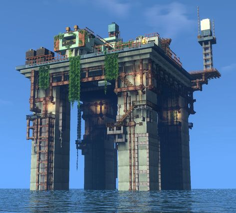 House on the Water : r/feedthebeast Modded Minecraft, Minecraft Java Edition, Minecraft Steampunk, House On The Water, Minecraft City Buildings, Minecraft Java, Minecraft Images, Minecraft Banner Designs, Minecraft Modern