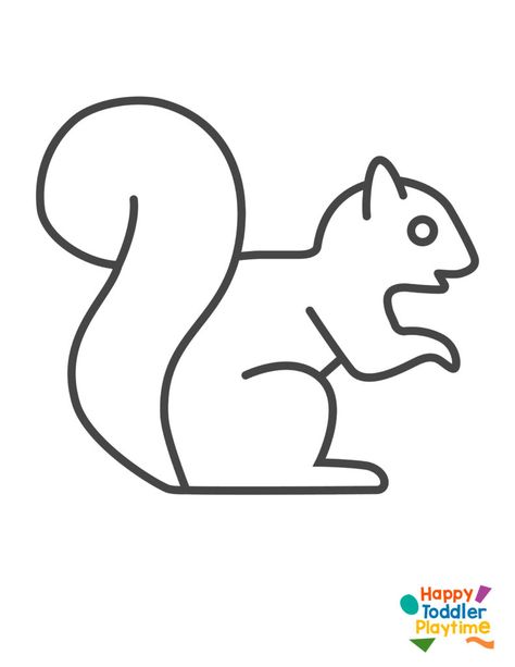 Leaf Printed Squirrel Craft - Happy Toddler Playtime Prek Squirrel Crafts, Squirrel Printable Template, Squirrel Toddler Craft, Squirrel Template Free Printable, Squirrel Crafts For Toddlers, Squirrel Crafts Preschool, Squirrel Recipes, September Preschool Themes, Squirrel Crafts