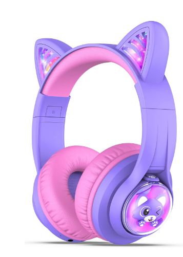 Cute Headphones, Kids Headphones, Best Headphones, Portable Bag, Headphone With Mic, Rgb Led Lights, Wired Headphones, Adjustable Headband