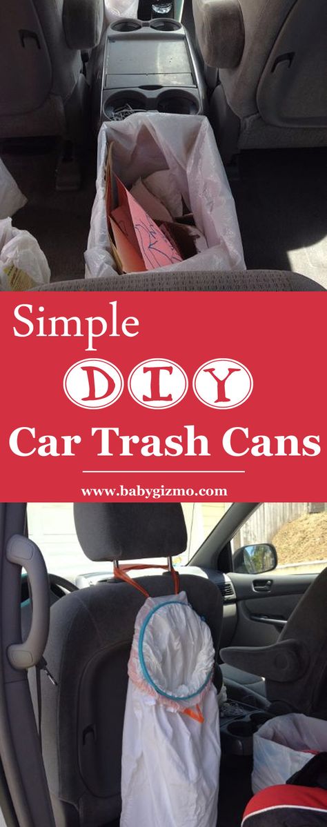 Simple, FREE, DIY Car Trash Can ideas to keep your vehicle clean and clutter-free! #DIY #car #parenting Car Trash Can Ideas, Diy Car Trash Can, Trash Can Ideas, Can Ideas, Car Trash Can, Road Trip Car, Car Organization, Vehicle Cleaning, Trash Can For Car