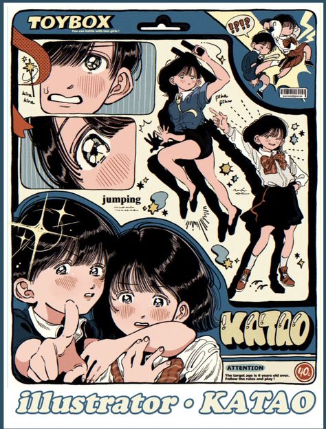 Japanese Cartoon Art, Japanese Art Styles, Comic Book Art Style, Retro Comic Book, Palette Art, Japanese Illustration, Beauty Art Drawings, Animation Design, Art Tutorials Drawing