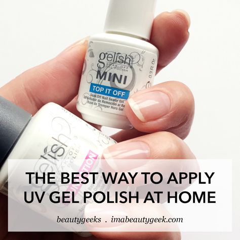 BEST WAY TO APPLY UV-GEL POLISH AT HOME - Beautygeeks Nail Diy At Home, Gel Polish Tutorial, Gel Polish At Home, Ongles Gel Violet, Gel Nail Tutorial, Gel Nails Long, Nail Design Glitter, Nail Tutorial Videos, Nails Opi