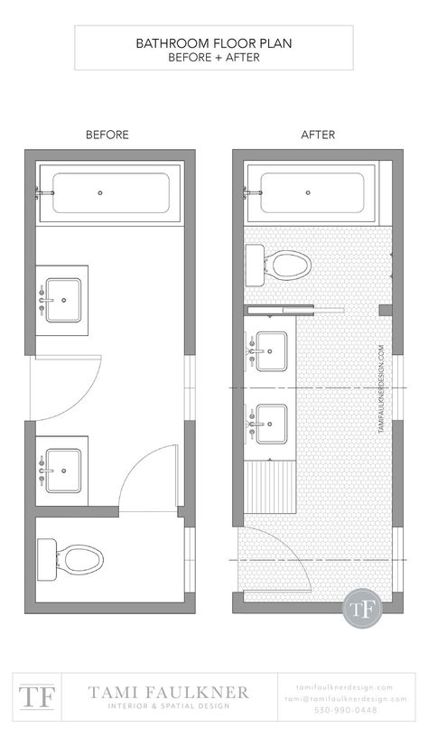 Master Bath Layout Floor Plans, Small Bathroom Layout Floor Plans, Jack And Jill Bathroom Ideas Layout, Narrow Bathroom Layout, Kids Bathroom Layout, Bathroom Floorplan, Bathroom Floor Plan, Ideas For Bathrooms, Tami Faulkner