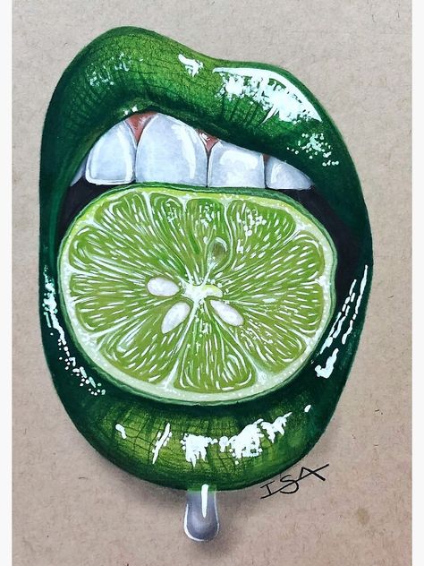 "lime lips" Spiral Notebook for Sale by isabella obradovich | Redbubble Lime Lips Drawing, Draw Lemon, Isabella Drawsss, Lemon Lips, Lime Lips, Pencil Colour Painting, Lemon Drawing, Fruit Art Drawings, Abstract Pencil Drawings