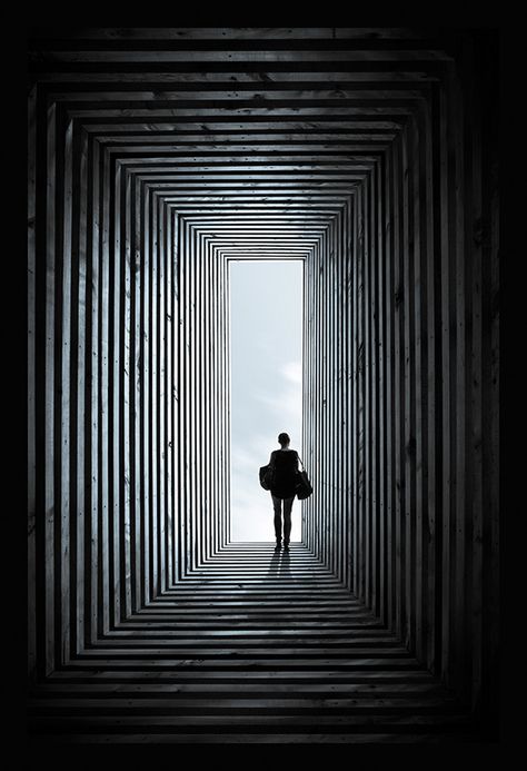 Leading lines , light and shadow The Sky, A Man, Walking