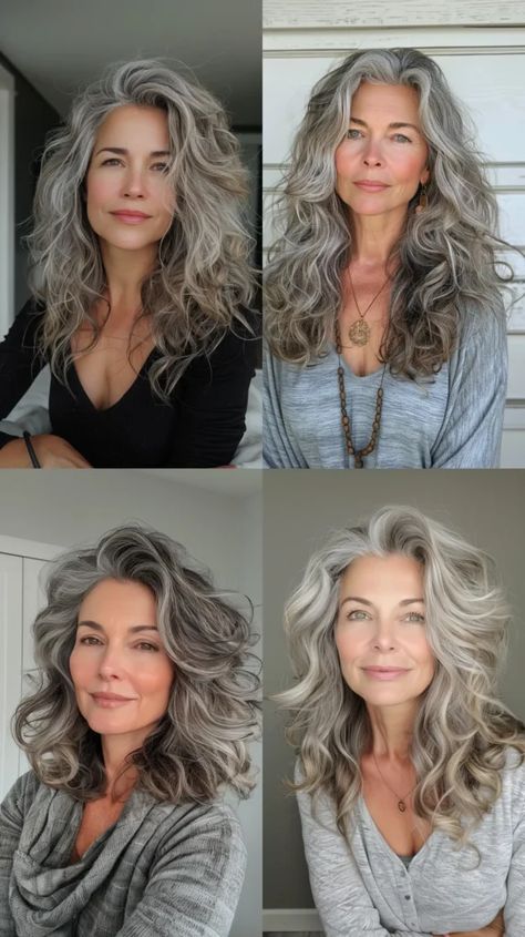 Long Blonde Curls, Layered Curls, Medium Length Curly Hair, Grey Curly Hair, Layered Curly Hair, Style Chart, Hair Advice, Long Curls, Hairstyles Over 50