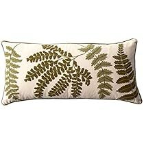 Fern Pillow, Embroidered Pillows, Fern Frond, Holly Branch, Bantal Sofa, Embroidered Throw Pillows, Rectangle Pillow, Fireplace Screen, Green Pillows