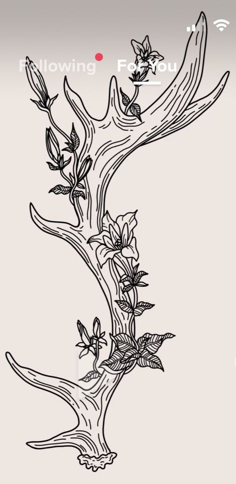 Western Spine Tattoo, Female Tattoo Designs, Tattoo Ideas For Female, Antler Tattoo, Tattoos Henna, Western Tattoos, Spine Tattoos For Women, Floral Tattoo Design, Women's Tattoo