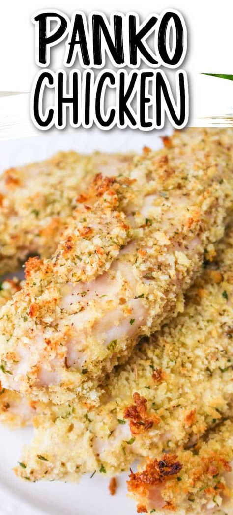 Chicken Bread Crumbs, Panko Crusted Chicken Tenders, Panko Chicken Tenders, Baked Panko Chicken, Panko Breaded Chicken, Crumbed Chicken, Panko Crusted Chicken, Bread Crumb Chicken, Popcorn Chicken Recipe