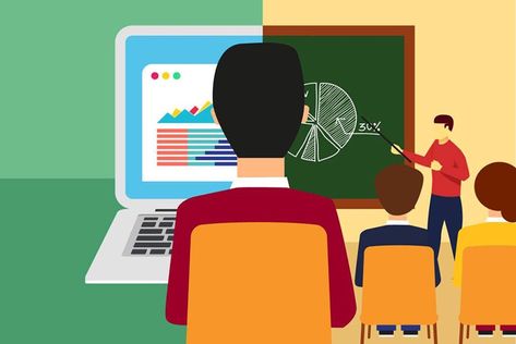 Distance Learning vs Hybrid Model - What to  choose? Middle Management, High Speed Rail, Presents For Teachers, Peer Pressure, Job Training, Blended Learning, The New School, Online Education, Social Interaction