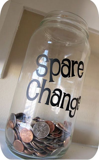 need t o use my cricut. and i already have a jar.... baby steps Pickle Jar Crafts, Change Jar, Money Jar, Declutter Kitchen, Savings Jar, Money Jars, How To Declutter, Jar Ideas, Spare Change