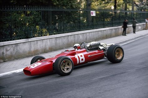 Ferrari through the F1 ages: Sportsmail looks at the cars from EVERY year of the Italian team's participation | Daily Mail Online Lorenzo Bandini, Vintage F1, Monaco Gp, Ferrari Scuderia, Italian Grand Prix, Gilles Villeneuve, Classic Racing Cars, Last Ride, Monaco Grand Prix