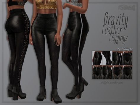 Trillyke - Gravity Leather Leggings Sims 4 Cc Goth, Pelo Sims, The Sims 4 Download, Sims4 Clothes, My Black, Sims 4 Cas, Leggings Sale, Sims 4 Cc Finds, Sims 4 Clothing