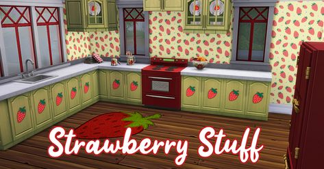 Strawberry Stuff | Patreon Sims 4 Strawberry Shortcake Cc, Strawberry Shortcake Sims 4 Cc, Sims 4 Cc Strawberry, Sims 4 Strawberry Cc, Sims 4 Strawberry, Strawberry Stuff, Sims 4 Beds, Strawberry Beds, Sims 4 Challenges