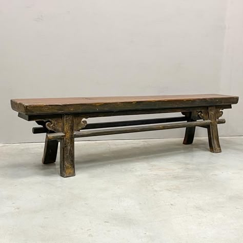 Long Bench Seating, Japanese Garden Bench, Long Wooden Bench, Japanese Bench, Antique Japanese Furniture, Chinese Bench, Carved Bench, Wood Bench Outdoor, Seating Benches