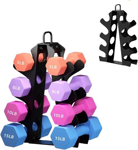 Are you tired of your weights being all over the garage floor and un-organized ? A quick way to fix the clutter in your gym is by having a dumbbell rack. These A-frame dumbbell racks are ideal for keeping your dumbbells secure and clean while also making your gym space more organized; The small dumbbell rack can be placed in a corner or next to a sofa to save space; Assembly size 11.3" L x 3.9" W x 16.1 " H , gross weight 4.5 pounds. Closet Gym, Fitness Equipment Storage, Mini Gym At Home, Home Workout Space, Weight Lifting Equipment, Fitness Meal Prep, Home Gym Storage, F1 Merch, Dream Home Gym