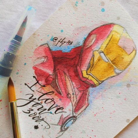 Iron Man Art Draw, Marvel Watercolor Art, Iron Man Art Paint, Iron Man Watercolor, Iron Man Dibujo, Marvel Watercolor, Avengers Watercolor, Ironman Art, Iron Man Painting