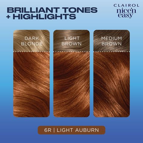 Light Auburn Hair Color, Auburn Hair Color, Easy Hair Color, Light Auburn Hair, Light Auburn, Hair Color Auburn, Long Hair Color, Medium Blonde, Permanent Hair Dye